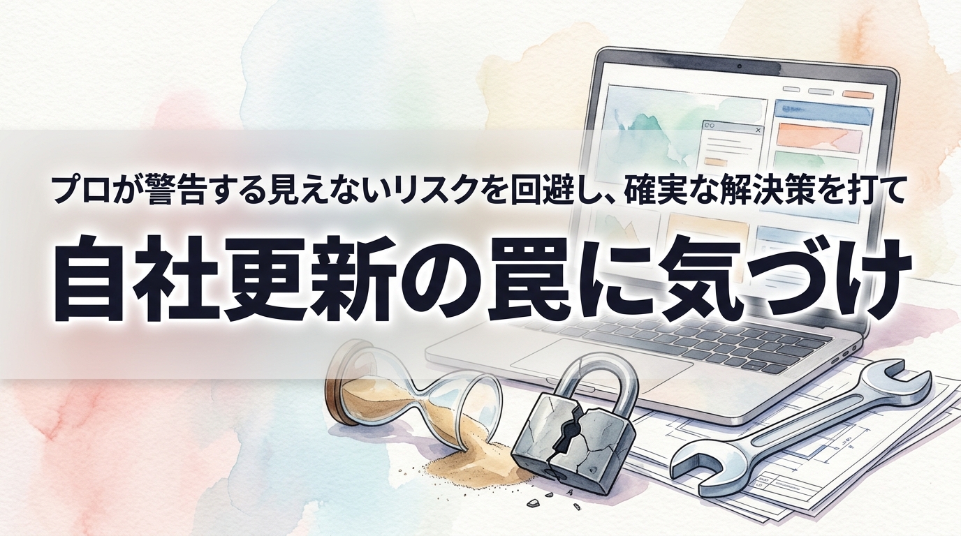 株式会社ウィズスタイルが提案する、ホームページ 自社更新 リスクに関するイメージ写真バナー