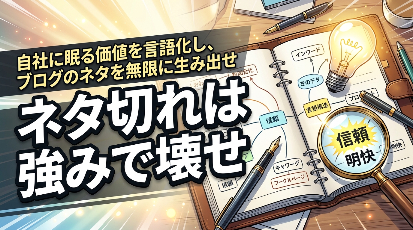 株式会社ウィズスタイルが提案する、自社の強み 言語化 ブログ ネタに関するイメージ写真バナー