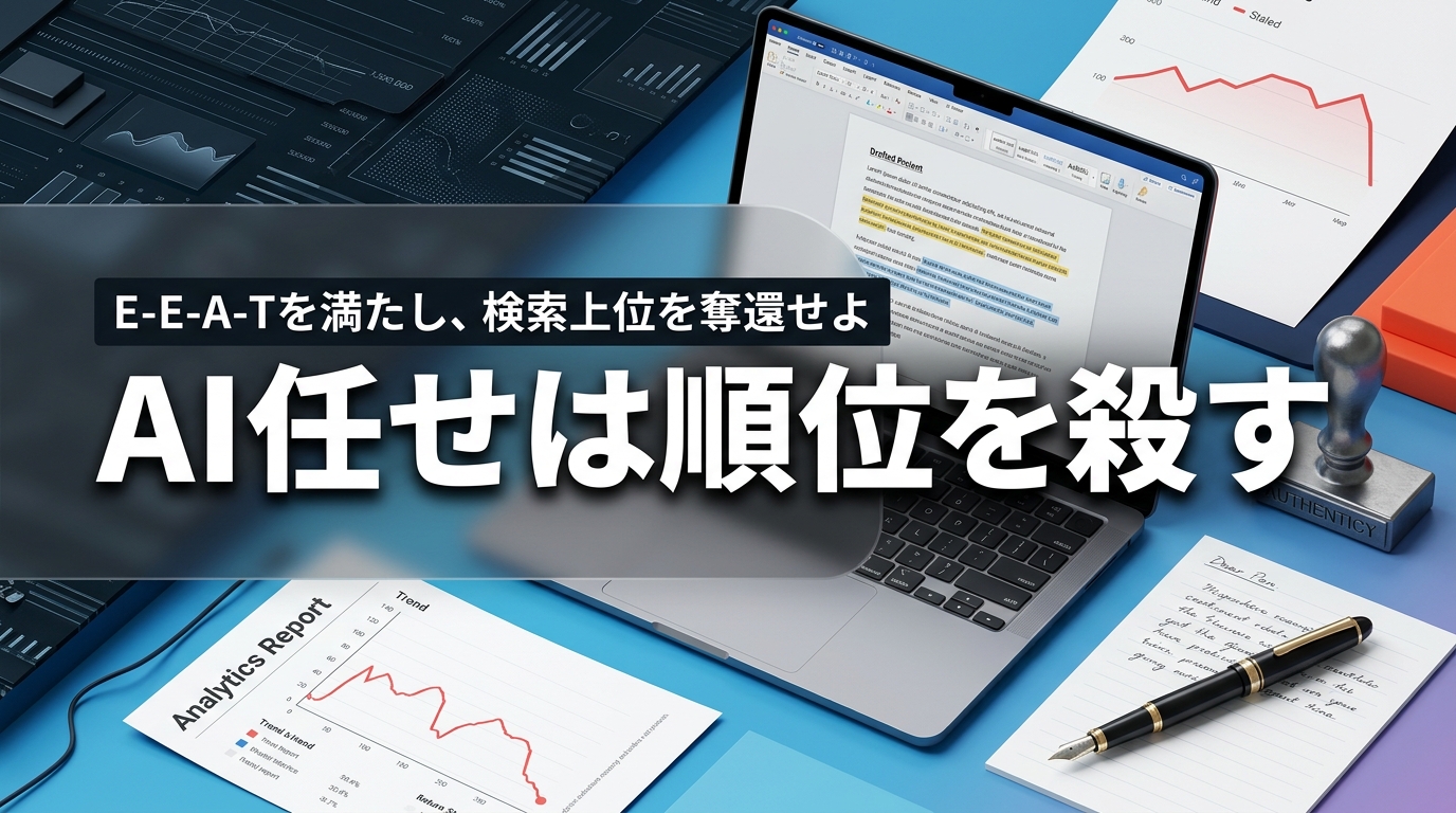 株式会社ウィズスタイルが提案する、AI 記事作成 E-E-A-Tに関するイメージ写真バナー