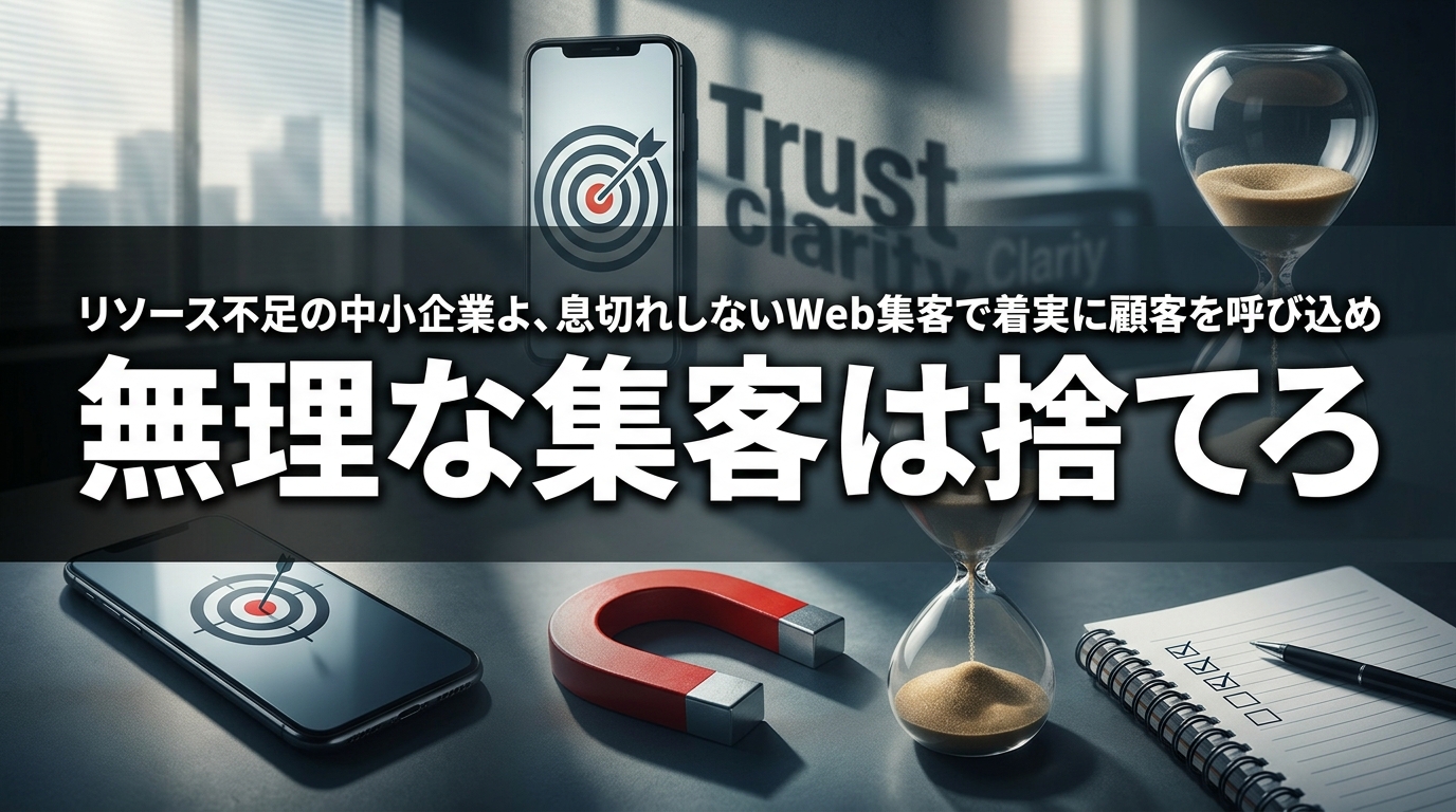 株式会社ウィズスタイルが提案する、中小企業 Web集客 リソース不足に関するイメージ写真バナー